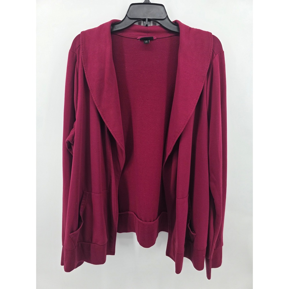 Torrid Shawl Collar Open Front Cardigan Sweater Maroon 2X
